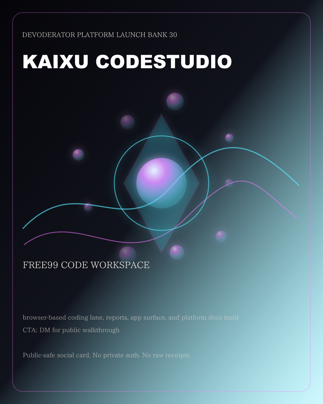 Generated Kaixu CodeStudio platform card representing the CDE coding surface.